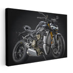 Yatay Kanvas Tablo Ducati Streetfighter V4 S Koyu Gri Motosiklet Tablosu Ev Ofis Duvar Dekoru