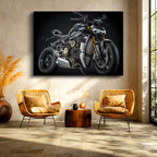 Yatay Kanvas Tablo Ducati Streetfighter V4 S Koyu Gri Motosiklet Tablosu Ev Ofis Duvar Dekoru