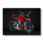 Yatay Kanvas Tablo Ducati Streetfighter V4 Kırmızı Naked Motosiklet Tablosu Ev Ofis Duvar Dekoru