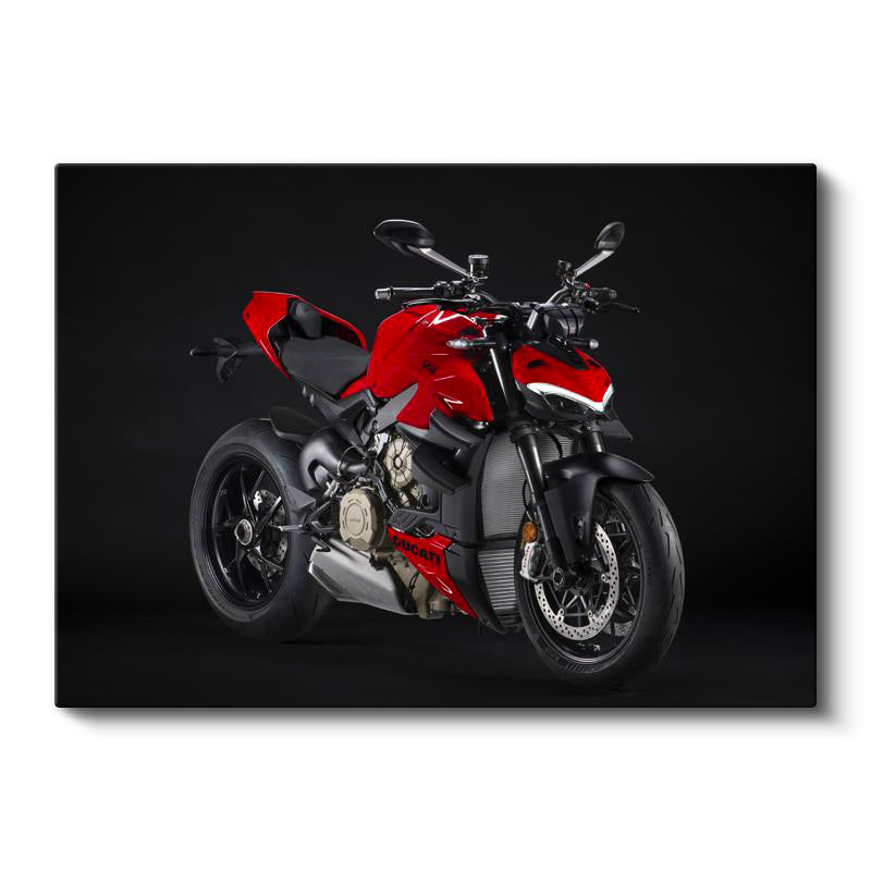 Yatay Kanvas Tablo Ducati Streetfighter V4 Kırmızı Naked Motosiklet Tablosu Ev Ofis Duvar Dekoru