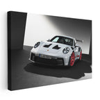 Yatay Kanvas Tablo Porsche 911 GT3 RS Beyaz Pist Performans Aracı Porsche Tablosu Ev Ofis Dekoru