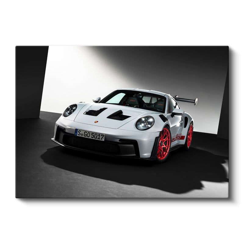 Yatay Kanvas Tablo Porsche 911 GT3 RS Beyaz Pist Performans Aracı Porsche Tablosu Ev Ofis Dekoru