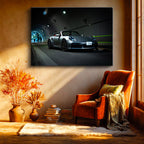 Yatay Kanvas Tablo Porsche 911 Turbo S Cabrio Gece Tünel Pozu Porsche Tablosu Ev Ofis Duvar Dekoru