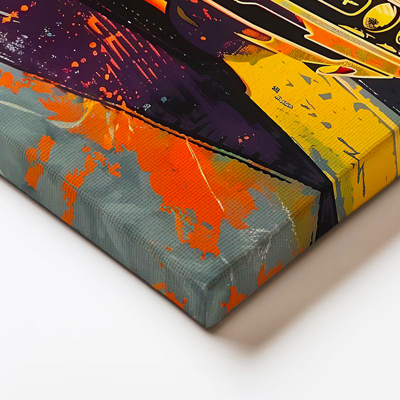 Yatay Kanvas Tablo Dodge Challenger Pop Art İllüstrasyon Dodge Tablosu Ev Ofis Duvar Dekoru