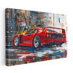 Yatay Kanvas Tablo Ferrari F40 Yağlı Boya Görünümlü Sanat Ferrari Tablosu Ev Ofis Duvar Dekoru
