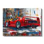 Yatay Kanvas Tablo Ferrari F40 Yağlı Boya Görünümlü Sanat Ferrari Tablosu Ev Ofis Duvar Dekoru
