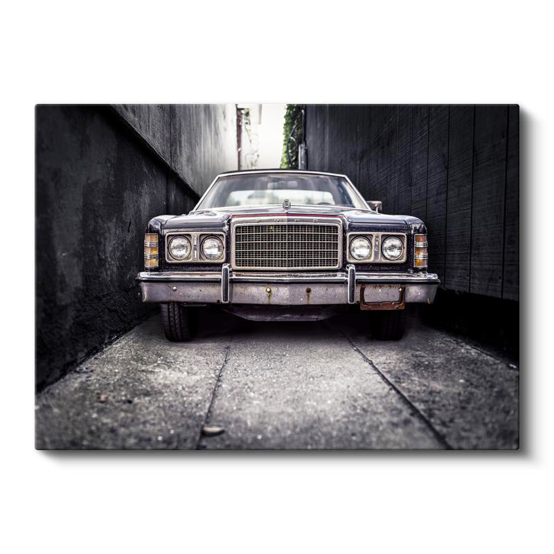 Yatay Kanvas Tablo Klasik Ford Izgara Detayı Sokak Araba Tablosu Ev Ofis Duvar Dekoru