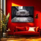 Yatay Kanvas Tablo Klasik Ford Izgara Detayı Sokak Araba Tablosu Ev Ofis Duvar Dekoru