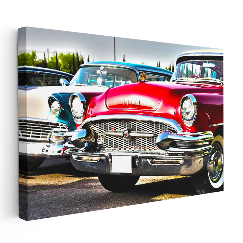 Yatay Kanvas Tablo Krom Tamponlu Klasik Buick Araba Tablosu Ev Ofis Duvar Dekoru
