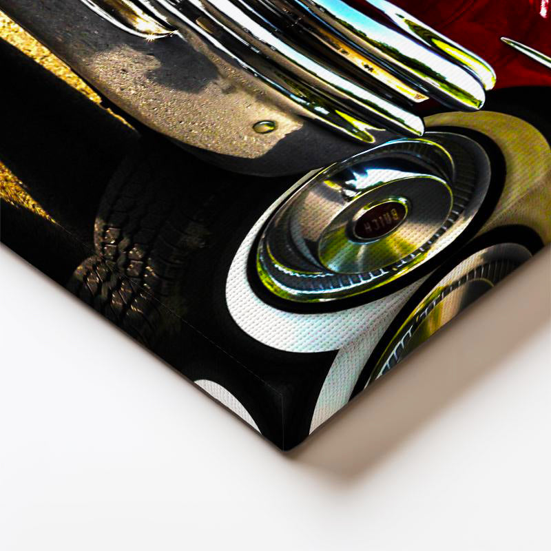 Yatay Kanvas Tablo Krom Tamponlu Klasik Buick Araba Tablosu Ev Ofis Duvar Dekoru