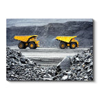 Yatay Kanvas Tablo Maden Ocağı Dev Kamyonlar İş Makinesi Tablosu Ev Ofis Duvar Dekoru
