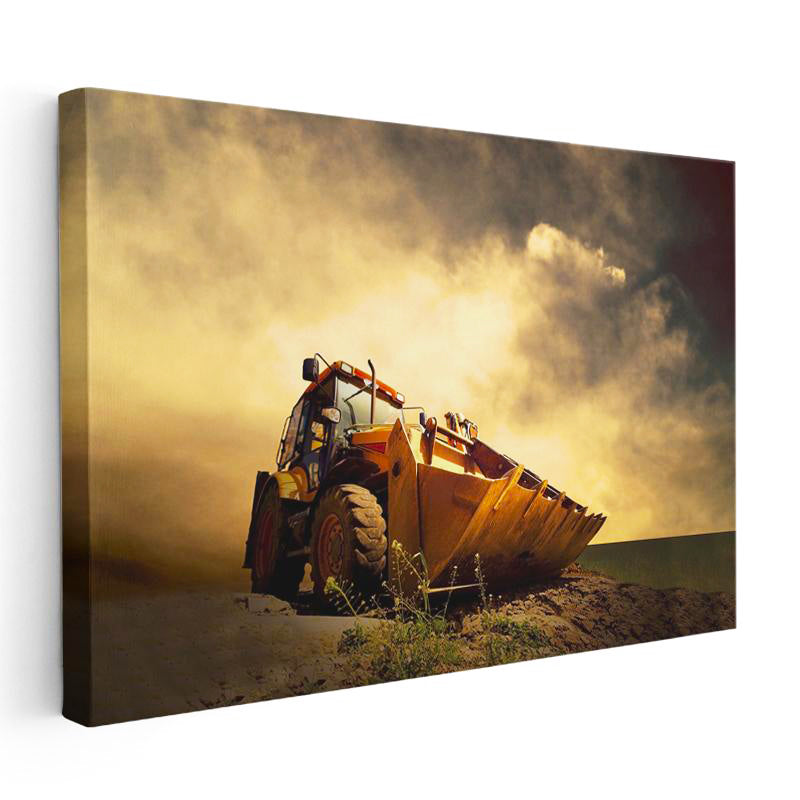 Yatay Kanvas Tablo Dev Kova Lastikli Yükleyici İş Makinesi Tablosu Ev Ofis Duvar Dekoru