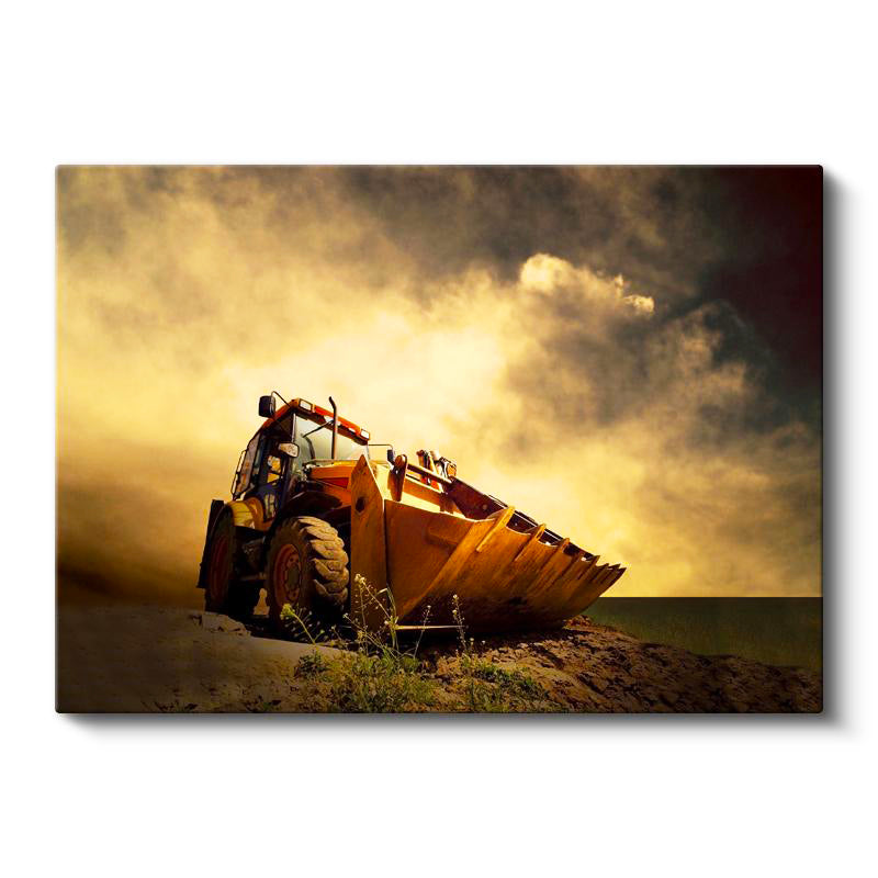 Yatay Kanvas Tablo Dev Kova Lastikli Yükleyici İş Makinesi Tablosu Ev Ofis Duvar Dekoru