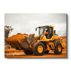 Yatay Kanvas Tablo Volvo Lastikli Yükleyici Çalışma Sahası İş Makinesi Tablosu Ev Ofis Duvar Dekoru
