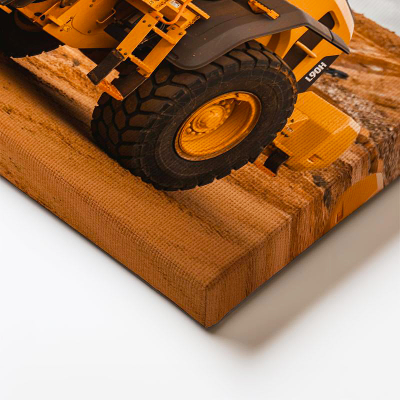 Yatay Kanvas Tablo Volvo Lastikli Yükleyici Çalışma Sahası İş Makinesi Tablosu Ev Ofis Duvar Dekoru