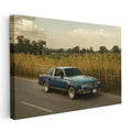 Yatay Kanvas Tablo Sazlıklı Yolda Klasik Amerikan Otomobili Araba Tablosu Ev Ofis Duvar Dekoru