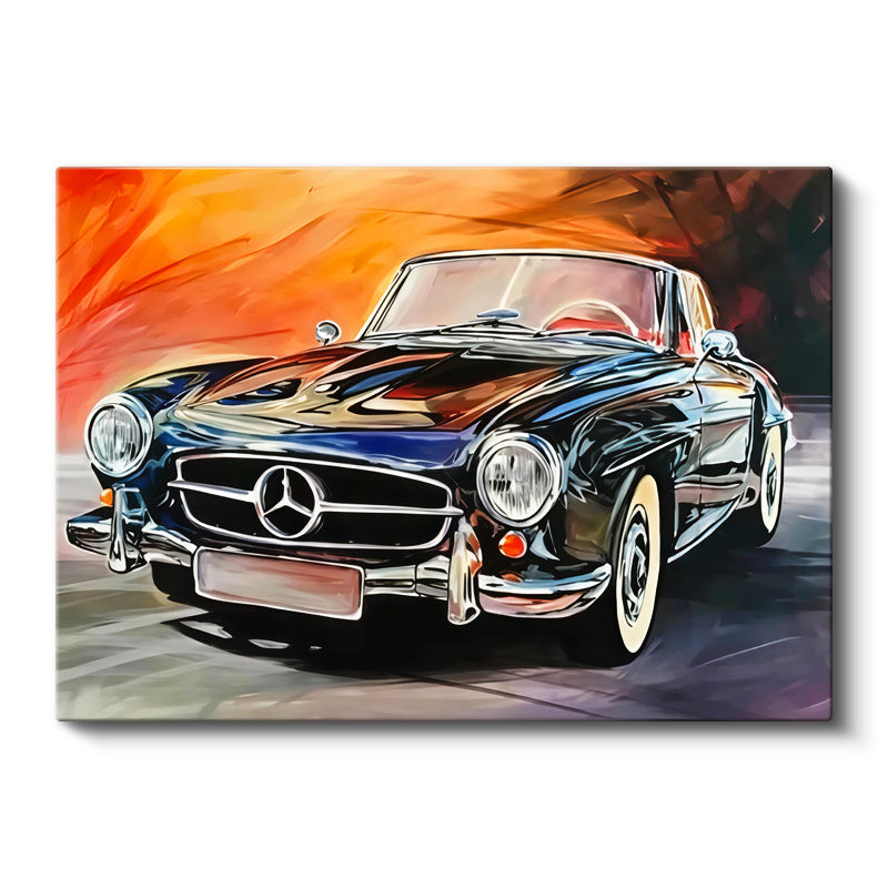 Yatay Kanvas Tablo Klasik Mercedes Roadster Cabrio Mercedes Tablosu Ev Ofis Duvar Dekoru