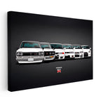 Yatay Kanvas Tablo Nissan GT-R Tüm Nesiller Serisi Nissan GT-R Tablosu Ev Ofis Duvar Dekoru