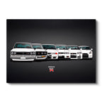 Yatay Kanvas Tablo Nissan GT-R Tüm Nesiller Serisi Nissan GT-R Tablosu Ev Ofis Duvar Dekoru