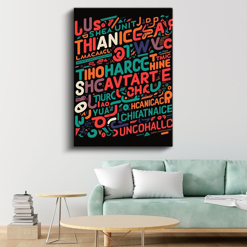 Renkli Tipografi Kolajı - Modern Harf Tasarımı Kanvas Tablo
