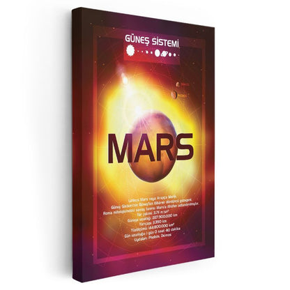 Mars - Güneş Sistemi Bilgi Tablosu Kanvas Tablo