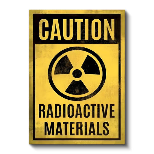 Caution Radioactive Materials - Vintage Uyarı İşareti Kanvas Tablo