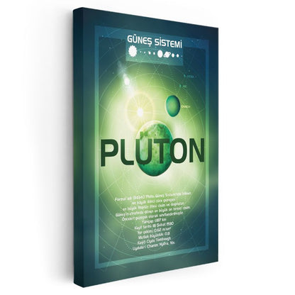 Plüton - Güneş Sistemi Bilgi Tablosu Kanvas Tablo