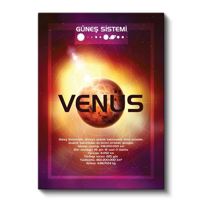 Venüs - Güneş Sistemi Bilgi Tablosu Kanvas Tablo