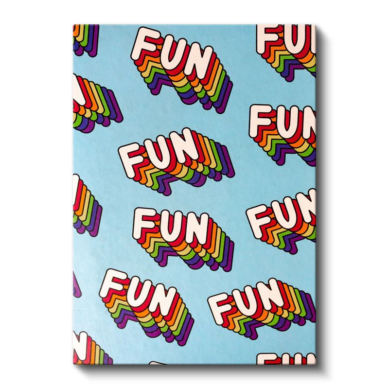 Fun - Renkli Retro Tipografi Deseni Kanvas Tablo