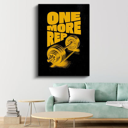 One More Rep - Spor Motivasyon Yazısı Kanvas Tablo