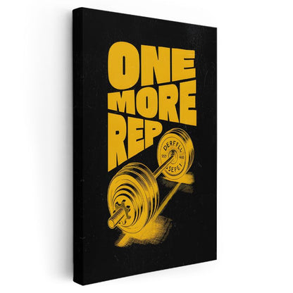 One More Rep - Spor Motivasyon Yazısı Kanvas Tablo