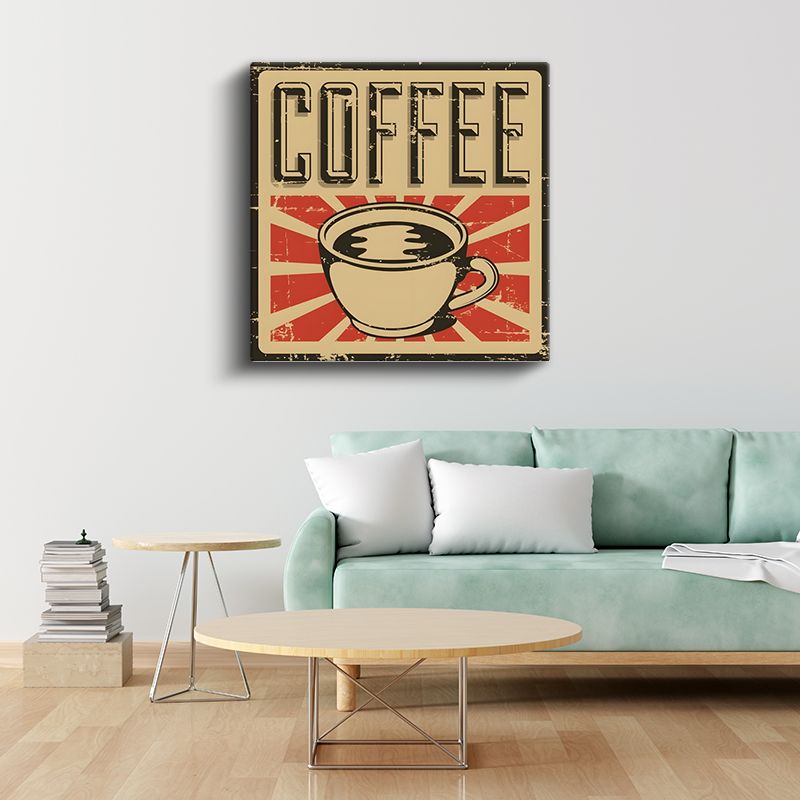 Coffee - Vintage Kahve Tabelası Kanvas Tablo