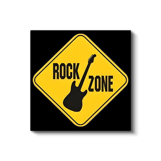 Rock Zone - Müzik Temalı Uyarı İşareti Kanvas Tablo