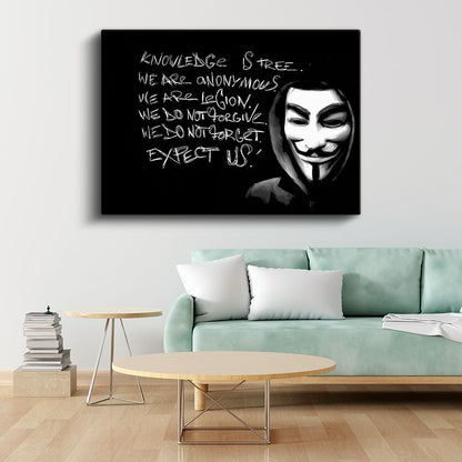 Anonymous - Hacker Manifestosu Kanvas Tablo