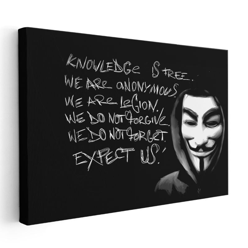 Anonymous - Hacker Manifestosu Kanvas Tablo
