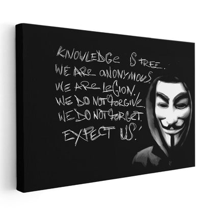 Anonymous - Hacker Manifestosu Kanvas Tablo