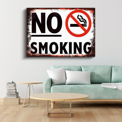 No Smoking - Vintage Uyarı Tabelası Kanvas Tablo