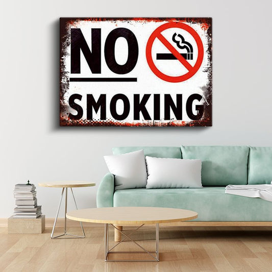 No Smoking - Vintage Uyarı Tabelası Kanvas Tablo