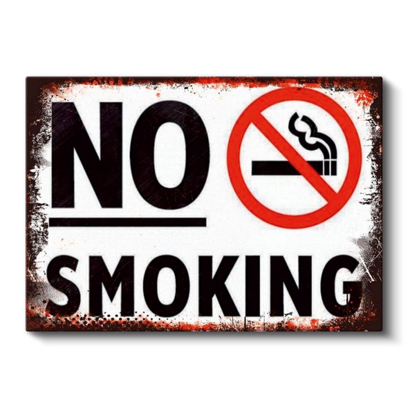 No Smoking - Vintage Uyarı Tabelası Kanvas Tablo