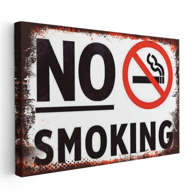 No Smoking - Vintage Uyarı Tabelası Kanvas Tablo