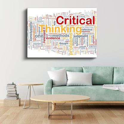 Critical Thinking - Eğitim Konsepti Kelime Bulutu Kanvas Tablo