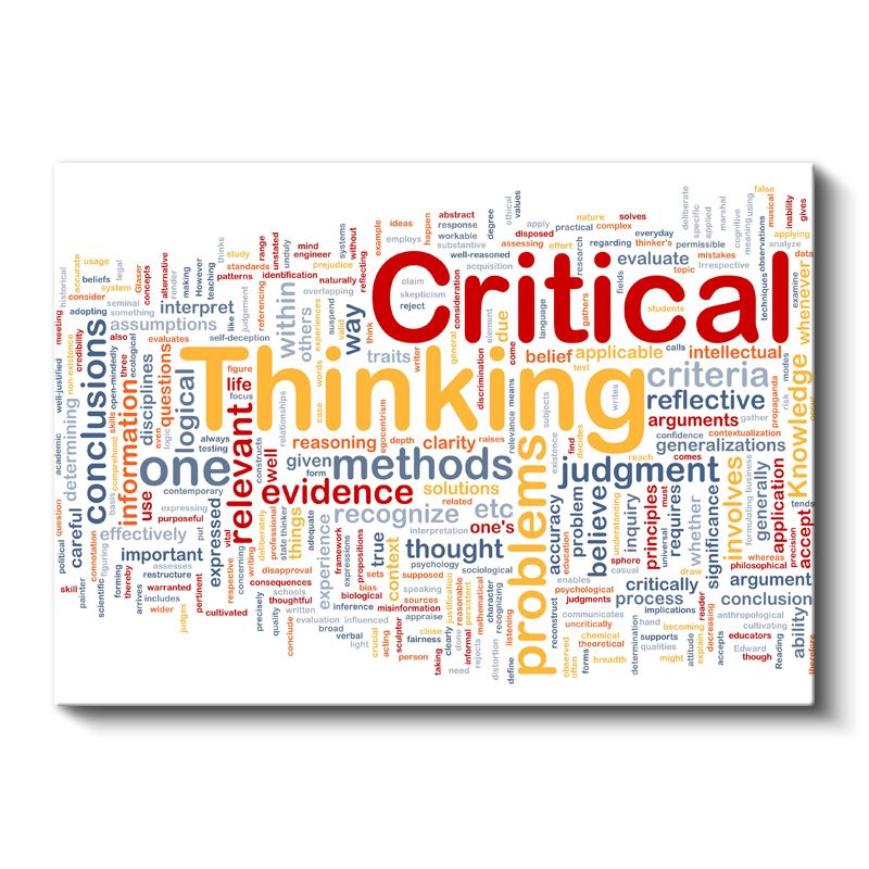 Critical Thinking - Eğitim Konsepti Kelime Bulutu Kanvas Tablo