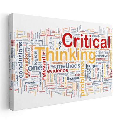Critical Thinking - Eğitim Konsepti Kelime Bulutu Kanvas Tablo