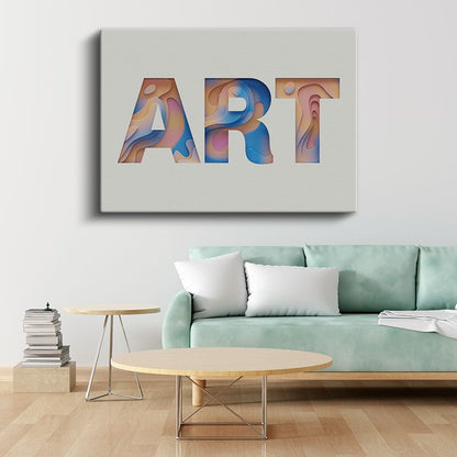 Art - 3D Kağıt Kesim Efektli Tipografi Kanvas Tablo