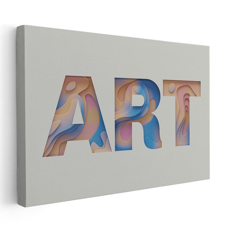 Art - 3D Kağıt Kesim Efektli Tipografi Kanvas Tablo