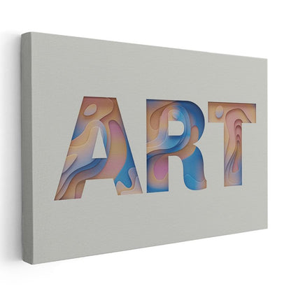 Art - 3D Kağıt Kesim Efektli Tipografi Kanvas Tablo