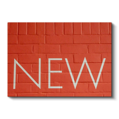 New - Turuncu Duvar Minimal Tipografi Kanvas Tablo