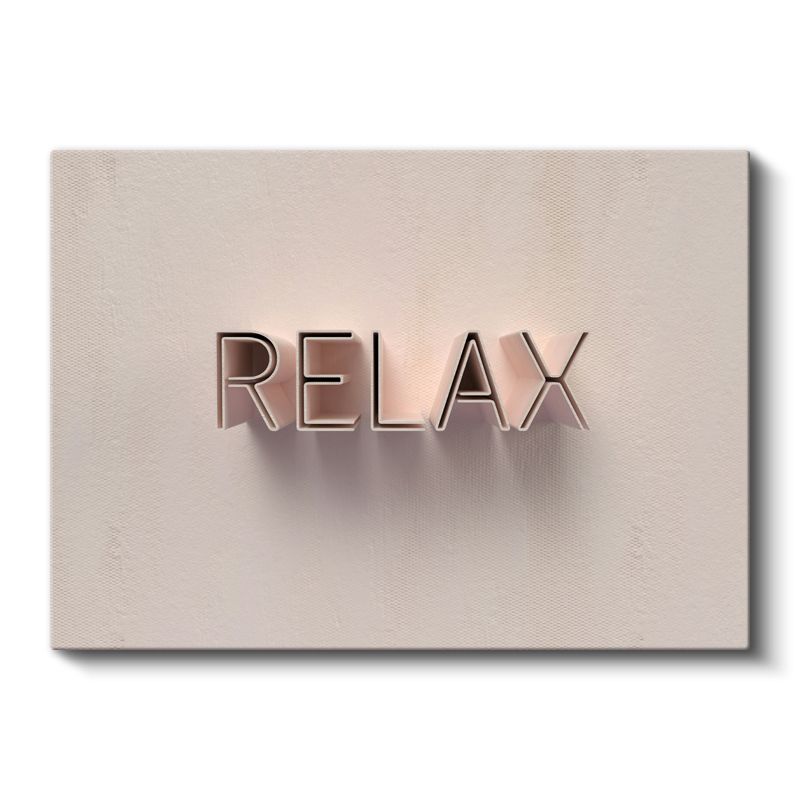 Relax - Metalik 3D Harfli Minimalist Kanvas Tablo