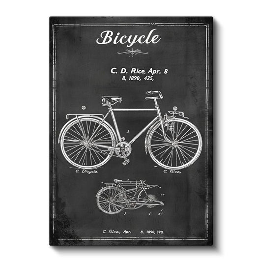 Klasik Bisiklet - 1890 Vintage Teknik Çizim Kanvas Tablo