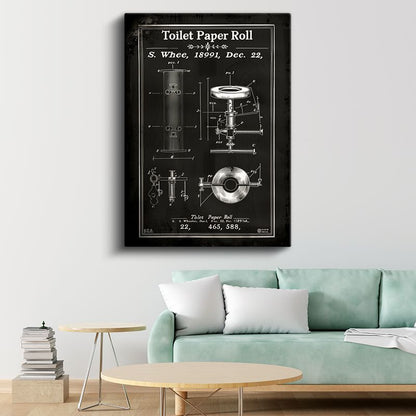 Tuvalet Kağıdı Rulosu - 1891 Endüstriyel Patent Kanvas Tablo